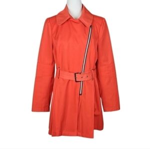 Black Rivet Orange Trench Coat, Size L